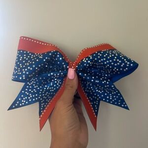 Orange and blue cheer bow